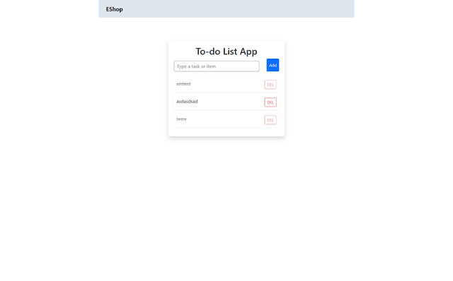 screenshot To-do list project